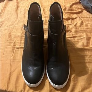 Paolo Black Ankle Boots with White Soles